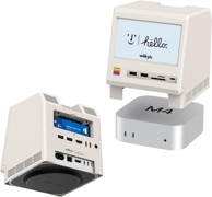 M5 Priključna stanica Retro, za Mac Mini, 5" HD zaslon, M.2 NVMe SSD kućište, čitač kartica, USB-A/C, audio